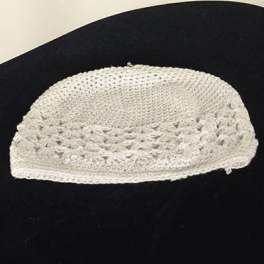 Handmade White Crocheted Baby Beanie